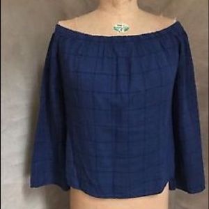 BLUE OFF THE SHOULDER TOP